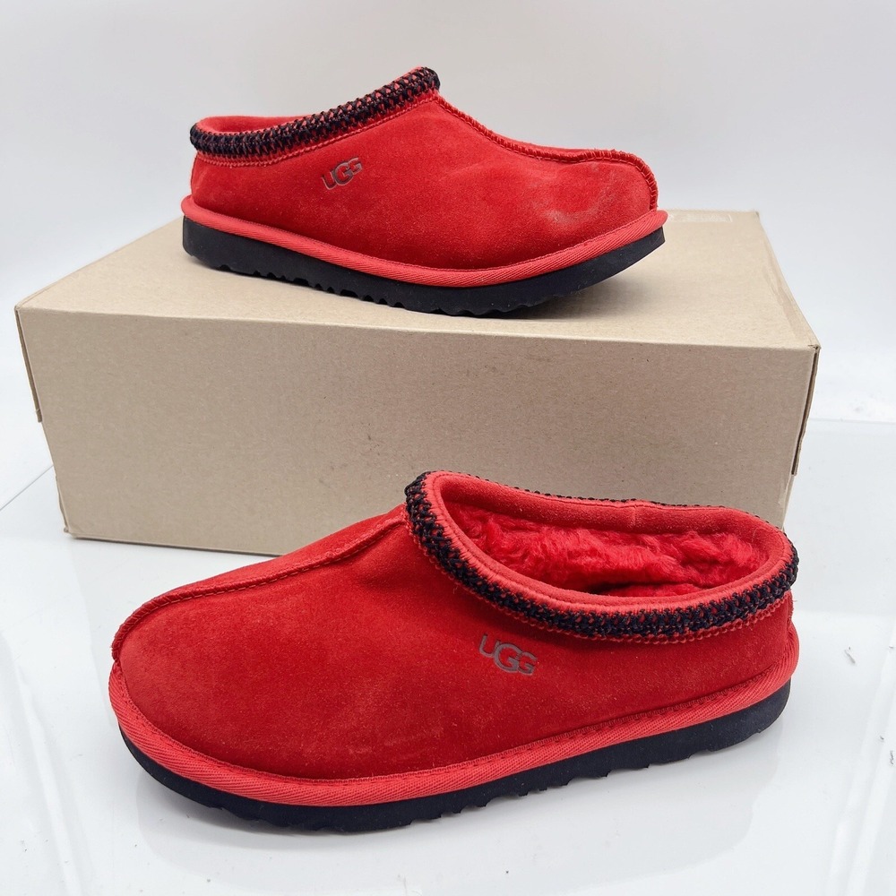 NEW UGG TAZZ Platform Slippers Clog Red Suede Womens Size EU 36/ US 5; Y US 4